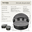 TECTAKE - Bain de soleil rond modulable SANTORIN noir - vignette