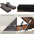 TECTAKE - 2 chaises longues en rotin avec structure en aluminium et table, housse de protection incluse marron - vignette