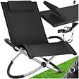 TECTAKE - Bain de soleil Paulina ergonomique, pliable, 150 kg noir - vignette