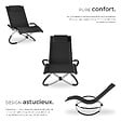 TECTAKE - Bain de soleil Paulina ergonomique, pliable, 150 kg noir - vignette