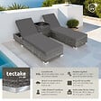 TECTAKE - Lot de 2 bains de soleil design luxueux en rotin et aluminium exterieur gris - vignette