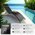 TECTAKE - 2 chaises longues en aluminium, à 5 niveaux noir - vignette
