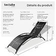 TECTAKE - 2 chaises longues en aluminium, à 5 niveaux noir - vignette