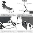 TECTAKE - Chaise longue en aluminium Lorella, rembourrée et pliable gris - vignette