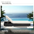 TECTAKE - Lot 2 chaises longues rotin aluminium noir avec table d appoint rangement 184x60x21 cm - vignette
