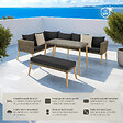 TECTAKE - Salon en rotin avec structure en aluminium Pula marron naturel - vignette