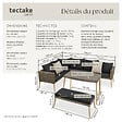 TECTAKE - Salon en rotin avec structure en aluminium Pula marron naturel - vignette