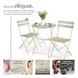 TECTAKE - Ensemble table et chaises bistrot Frieda, pliable pour 2 personnes crème - vignette