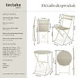 TECTAKE - Ensemble table et chaises bistrot Frieda, pliable pour 2 personnes crème - vignette