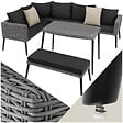 TECTAKE - Salon en rotin avec structure en aluminium Pula gris - vignette