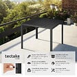 TECTAKE - Table de jardin en aluminium surface de la table en aspect bois noir - vignette