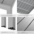 TECTAKE - Table de jardin en aluminium surface de la table en aspect bois argent - vignette