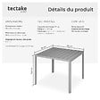 TECTAKE - Table de jardin en aluminium surface de la table en aspect bois argent - vignette