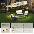 TECTAKE - Parasol à LED solaire Sunna avec manivelle 2,5 x 2,5 m  beige - vignette