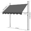 VOUNOT - Auvent retractable manuel sans percage 250cm Gris - vignette