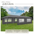 TECTAKE - Pavillon imperméable MIRAMAS avec 8 côtés gris - vignette