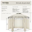 TECTAKE - Tonnelle ⌀ 3,5 m SIANA crème - vignette