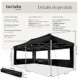 TECTAKE - Tonnelle 6 x 3 m avec 2 rideaux noir - vignette