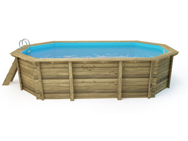 HABITAT ET JARDIN - Piscine bois " Cancun " - 6.53 x 4.41 x 1.45 m - large