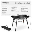 TECTAKE - Table de camping Tina en aluminium, pliable et réglable en hauteur noir - vignette