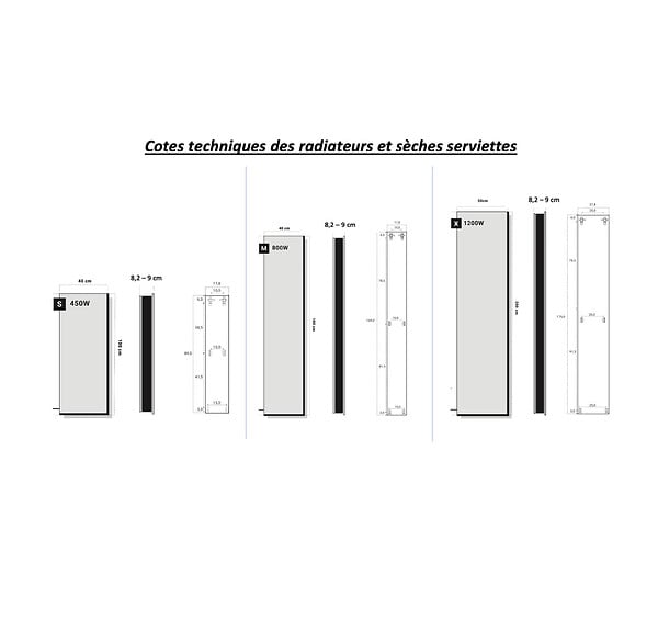 MARMOX - Radiateur sèche serviette électrique U-Tile miroir vertical - large
