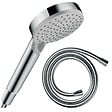 HANSGROHE - Pommeau de douche HANSGROHE Vernis Blend 100 EcoSmart Vario chromé + flexible de douche 2 m HANSGROHE Isiflex chromé - vignette