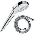 HANSGROHE - Pommeau de douche HANSGROHE Croma Select E EcoSmart blanc/chromé + flexible de douche 2 m HANSGROHE Isiflex chromé - vignette