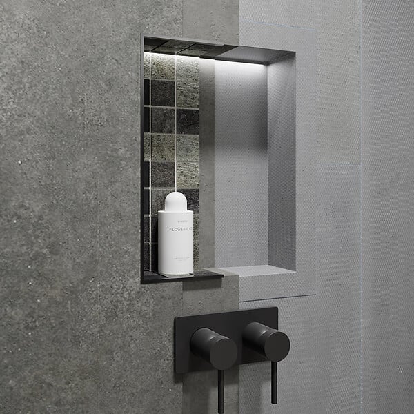 MARMOX - Duo de niches à carreler étanche - Format intérieur U-Tile - 9 cm de profondeur - large