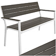 TECTAKE - Banc de jardin Line 2 places avec structure en aluminium 128 x 59 x 88 cm gris clair/blanc - vignette