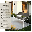 TECTAKE - Banc de jardin Line 2 places avec structure en aluminium 128 x 59 x 88 cm gris clair/blanc - vignette