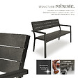 TECTAKE - Banc de jardin Line 2 places avec structure en aluminium 128 x 59 x 88 cm gris foncé - vignette