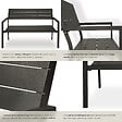 TECTAKE - Banc de jardin Line 2 places avec structure en aluminium 128 x 59 x 88 cm gris foncé - vignette