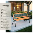 TECTAKE - 2 Places banc de jardin stable robuste résistant au temps bois naturel laqué marron 128 x 51 x 73 cm éléments latéraux en fer de fonte décoratif - vignette