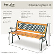 TECTAKE - 2 Places banc de jardin stable robuste résistant au temps bois naturel laqué marron 128 x 51 x 73 cm éléments latéraux en fer de fonte décoratif - vignette