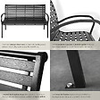 TECTAKE - Banc de jardin PINO 3 places 126 x 62 x 81,5cm noir - vignette