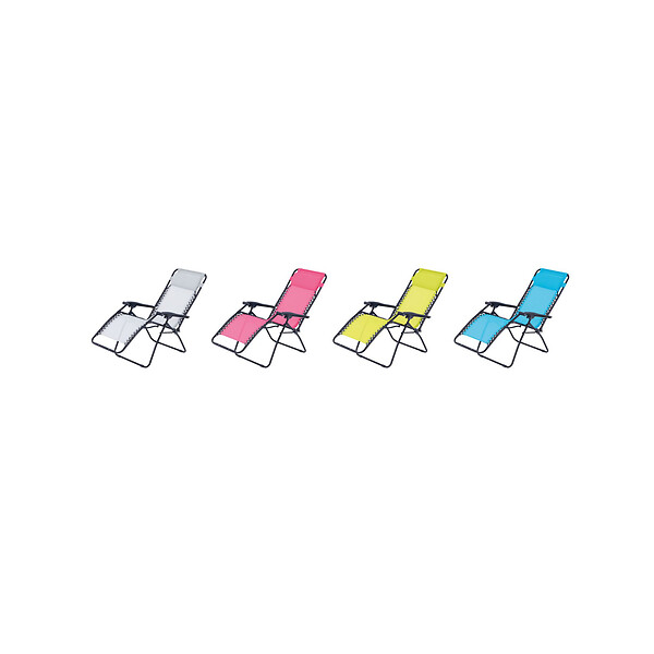 O'COLORS - Lot de 2 fauteuils relax de jardin - Multi positions - Bleu et rose - large