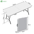 VOUNOT - Table de camping pique nique pliable 180cm HDPE blanc - vignette