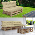 VOUNOT - Lot de 4 Coussins pour palettes en bois beige - vignette