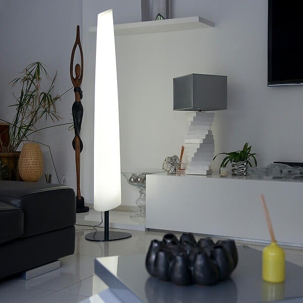 LUMISKY - Lampadaire lumineux design fin filaire pour extérieur éclairage puissant LED blanc BAY H160cm - large