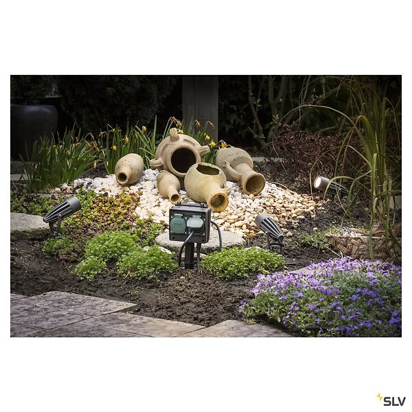 SLV - Projecteur extérieur anthracite SLV SYNA avec LED intégrée, 8,6W, 3000K, IP55 - large
