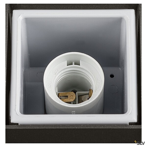 SLV - Borne extérieure SLV GRAPHIT 90, carré, anthracite, E27, 11W - Hauteur 90 cm - large