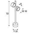 SLV - Borne extérieure SLV SITRA 360 SPIKE simple, anthracite, GX53/TCR-TSE, 9 W - vignette