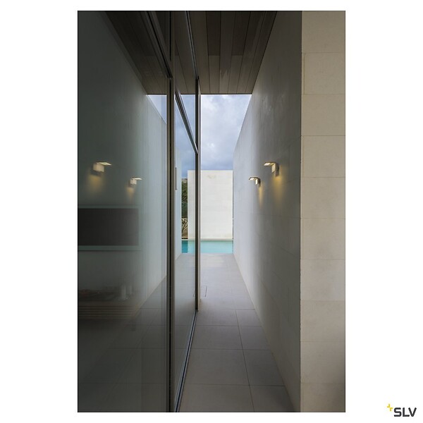SLV - Applique extérieure SLV ANGOLUX, blanc avec LED intégrée, 6,8W, 3000K, IP44 - large