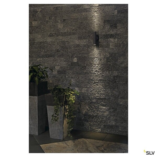 SLV - Applique extérieure SLV ASTINA, GU10/TCR50-SE, 2x 11W max, IP44 - Anthracite - large