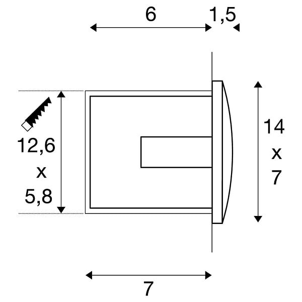 SLV - Encastré mural extérieur avec LED intégrée DOWNUNDER OUT, blanc - Taille M - large