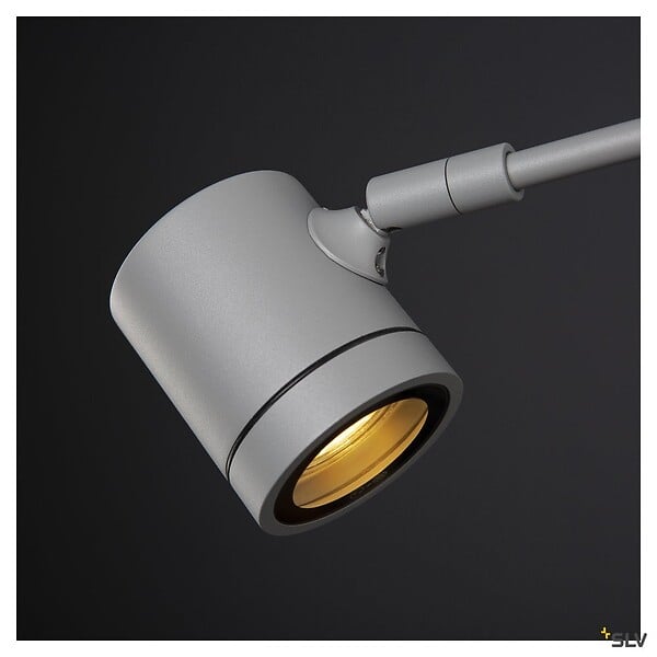 SLV - Spot sur tige extérieur SLV MYRA DISPLAY pour éclairage enseigne, courbe, gris, GU10/QPAR51, 50W - large