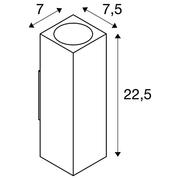 SLV - Applique extérieure SLV THEO UP/DOWN, blanc, GU10/QPAR51, 2x 35W max, IP44 - large