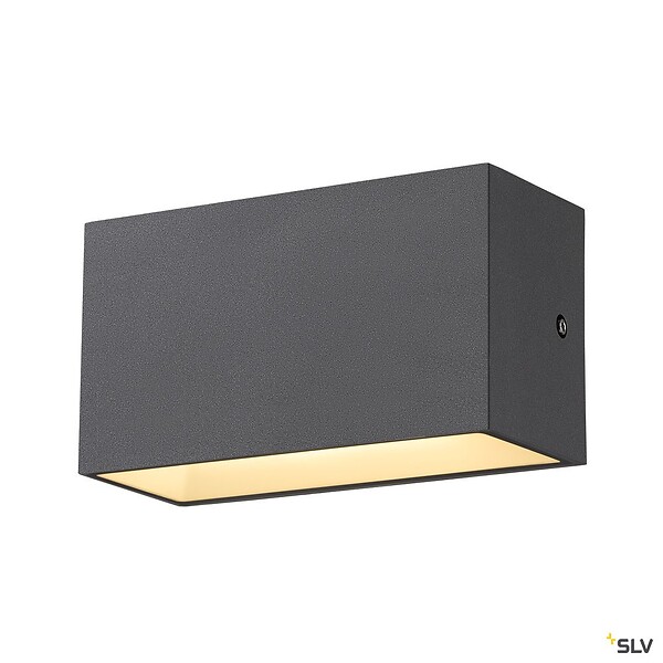 SLV - Applique extérieure SLV SITRA CUBE Up/Down anthracite avec LED intégrée - Taille M - 20 cm - large