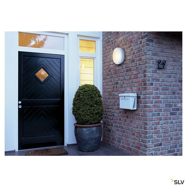 SLV - Applique et plafonnier extérieur SLV BULAN, blanc, E14/C35, 60W max, IP45 - large