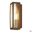 SLV - Applique extérieure SLV MERIDIAN BOX, diffuseur transparent/rouille, E27, 25W max, IP55 - vignette